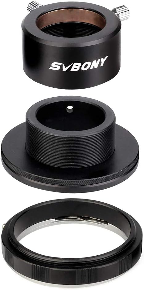 SVBONY SV149 Astronomical Telescope 1.25" Eyepiece Adapter for Canon DSLR Camera 1.25" Eyepiece and M42 Interface CCD Adapter Photo Guide Metal Adapter Aluminum Alloy Material