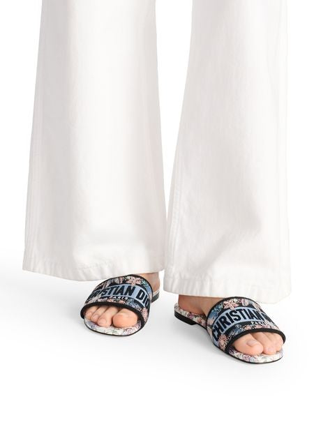 DIOR Dway slides embroidered cotton and Toile de Jouy Papillon motif - Image 6