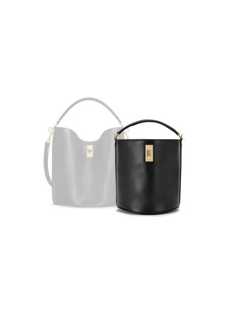 CELINE Small bucket cuir Triomphe in raffia effect textile with Triomphe jacquard - Image 6