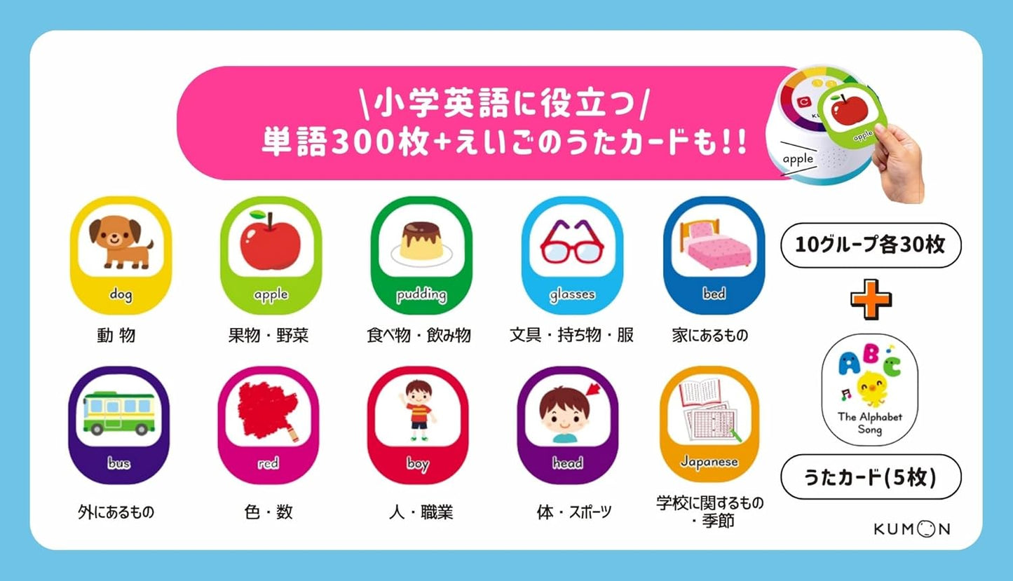 Kumon Publishing KEK-11 KUMON Let’s Listen with Touch! Eigokaruta Educational Toys, English Education Toy, 3 Years Old and Up