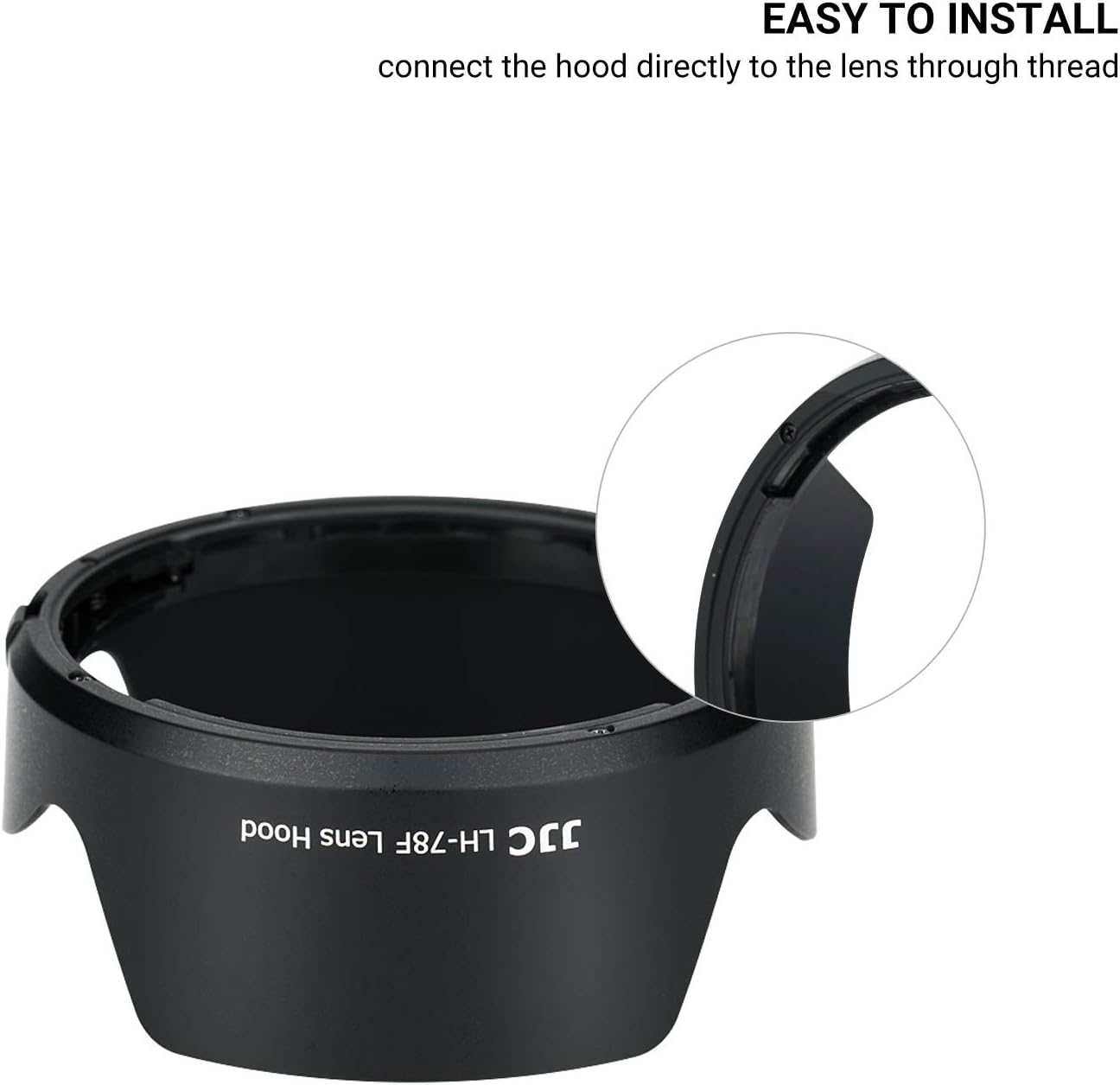 JJC Reversible Lens Hood for Canon EW-78F Compatible RF 24-240mm F4-6.3 IS USM Lens Compatible with Canon EOS R5 R6 RP R Ra