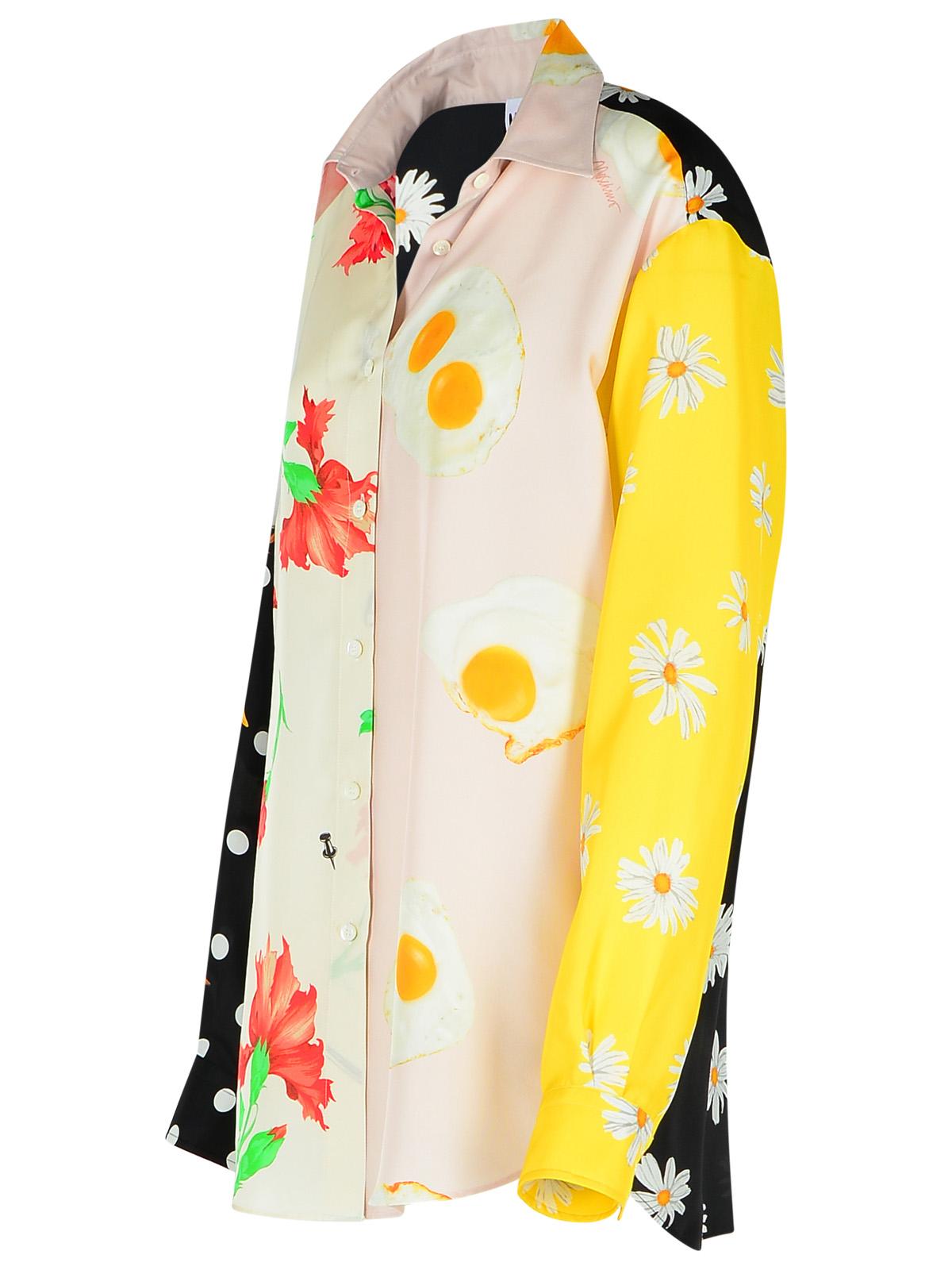 Moschino モスキーノ「パッチワーク」マルチカラーシルクシャツ - Image 6