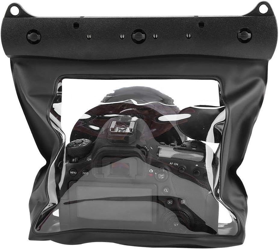 Universal Waterproof Case, GQ-518M DSLR Camera Series Waterproof Case 20M Diving Housing Case with Shoulder Strap for Most DSLR Cameras for Canon Nikon (Black)