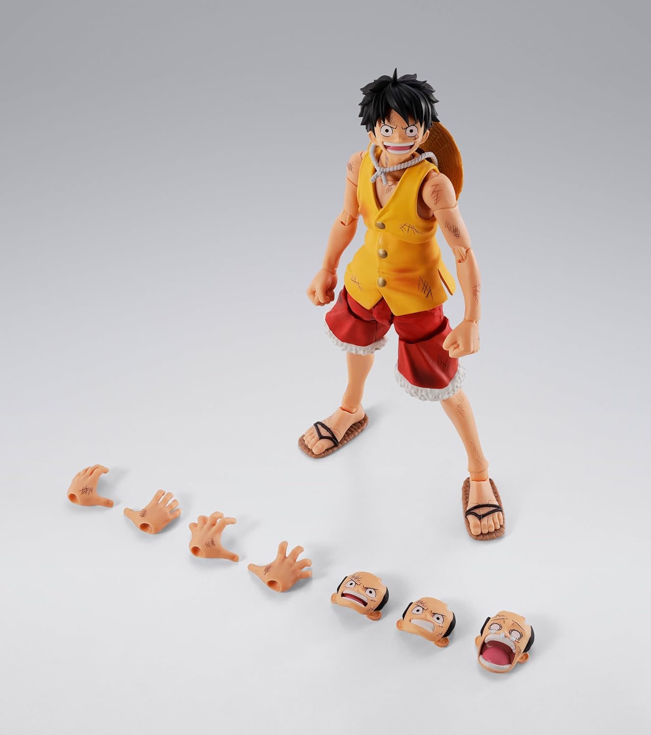 Tamashi Nations S.H. Figuarts One Piece Monkey D. Luffy Marinford Final Battle, Approx. 5.7 inches (145 mm), PVC & ABS Pre-Painted Action Figure