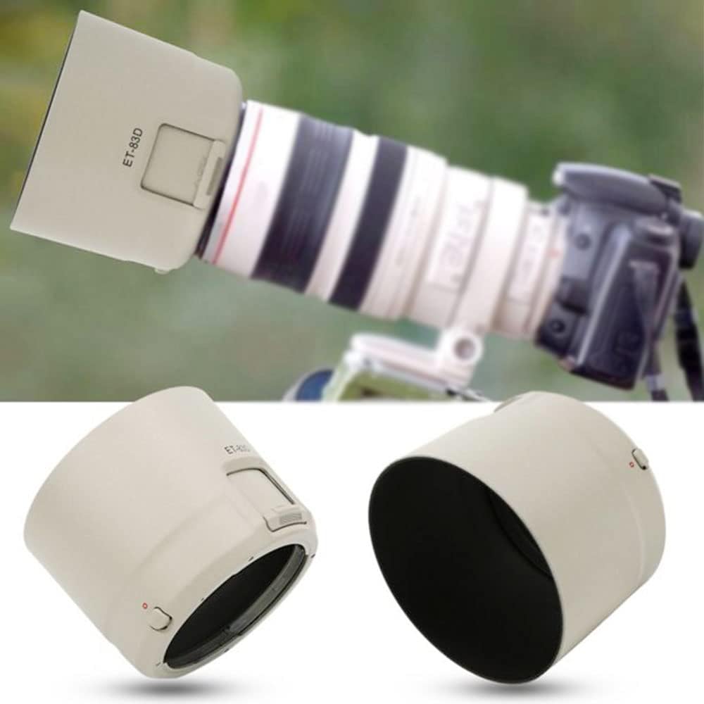 Toileum ET-83D Lens Hood (For Canon EF 100-400mm f/4.5-5.6L IS II USM Lenses) et-83d Bayonet Lens Hood Lens Shade Plastic (White)