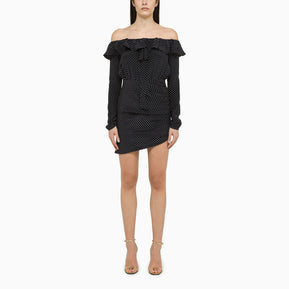 Alessandra Rich 弓付きのアレッサンドラリッチブラックシルクシャツ - Image 6