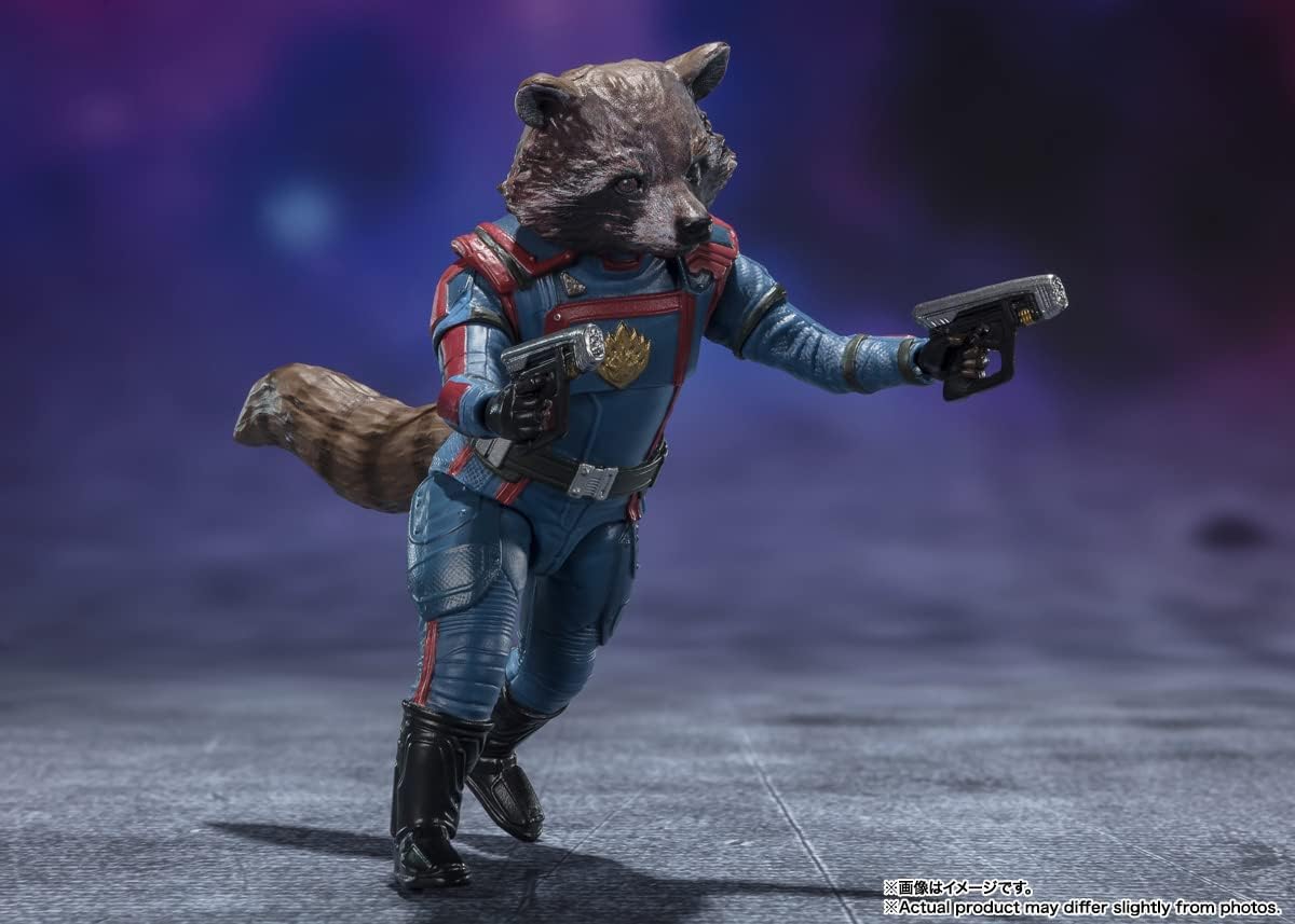 S.H. Figuarts Star Lord & Rocket Raccoon (Guardians of the Galaxy: VOLUME 3), Approx. 5.9 inches (150 mm), Approx. 2.4 inches (60 mm), PVC & ABS, Pre-painted Action Figure