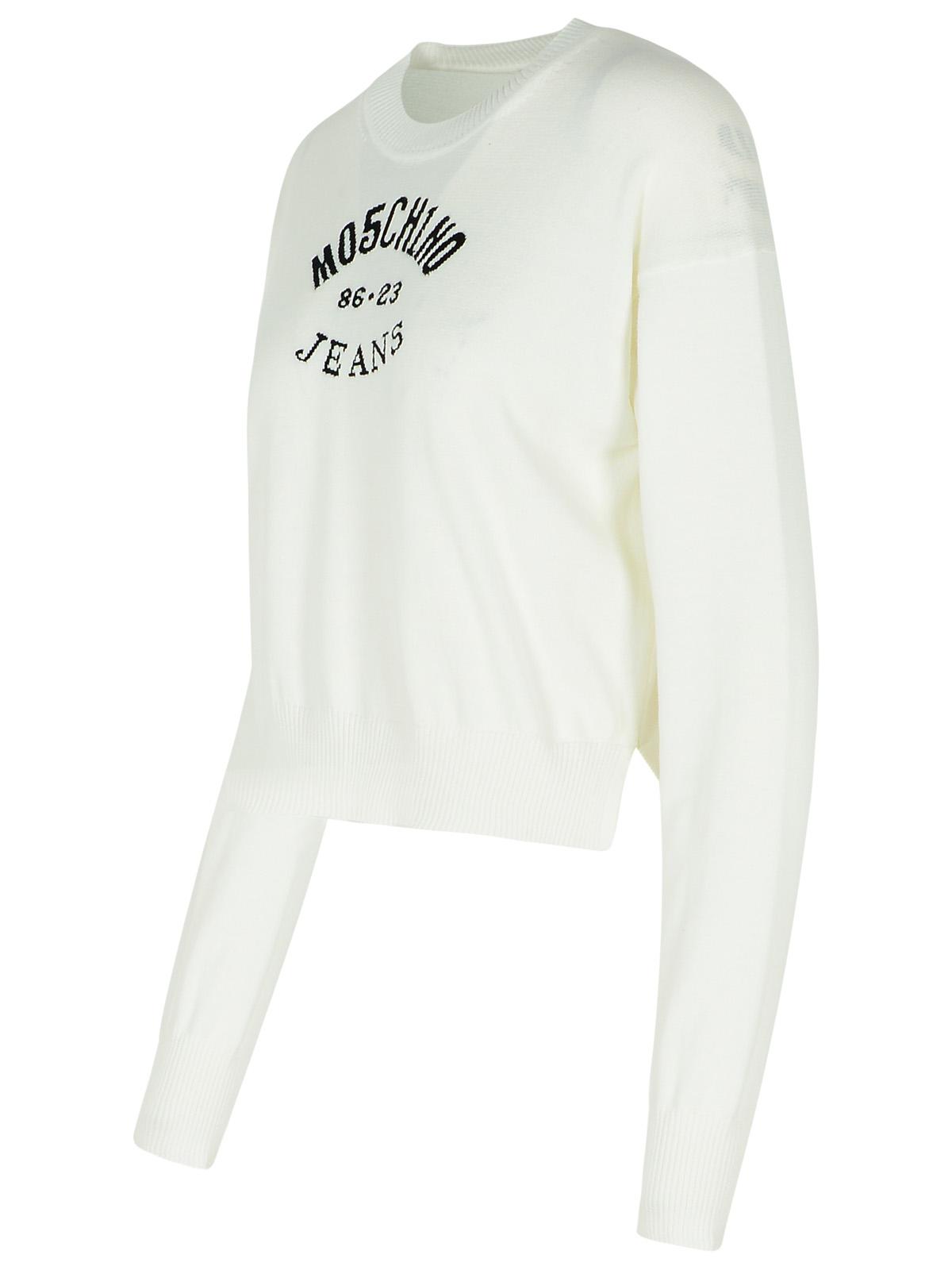Moschino モスキーノジーンズホワイトコットンセーター - Image 6