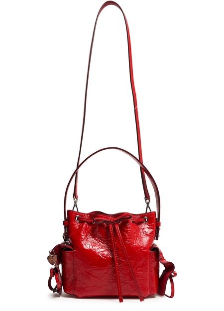 ACNE Multipocket mini bucket bag crinkled patent - Image 6