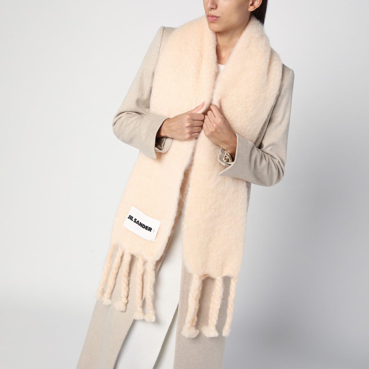 Jil Jil Sander Pale Pink Mohair Blend Scarf - Image 6