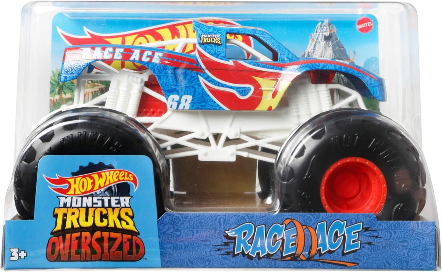 Hot Wheels Big Size Monster Truck Race Ace Mini Car 1:24 Toy Vehicle, Ages 3 and Up GTJ37