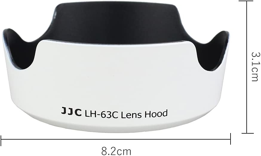 JJC Reversible Canon EW-63C Compatible Lens Shade for EF-S 18-55mm F3.5-5.6 IS STM & EF-S 18-55mm F4-5.6 IS STM Lens, White EOS Kiss X10i 90D Kiss X10 200DII 200D II 58mm Lens Hood and More