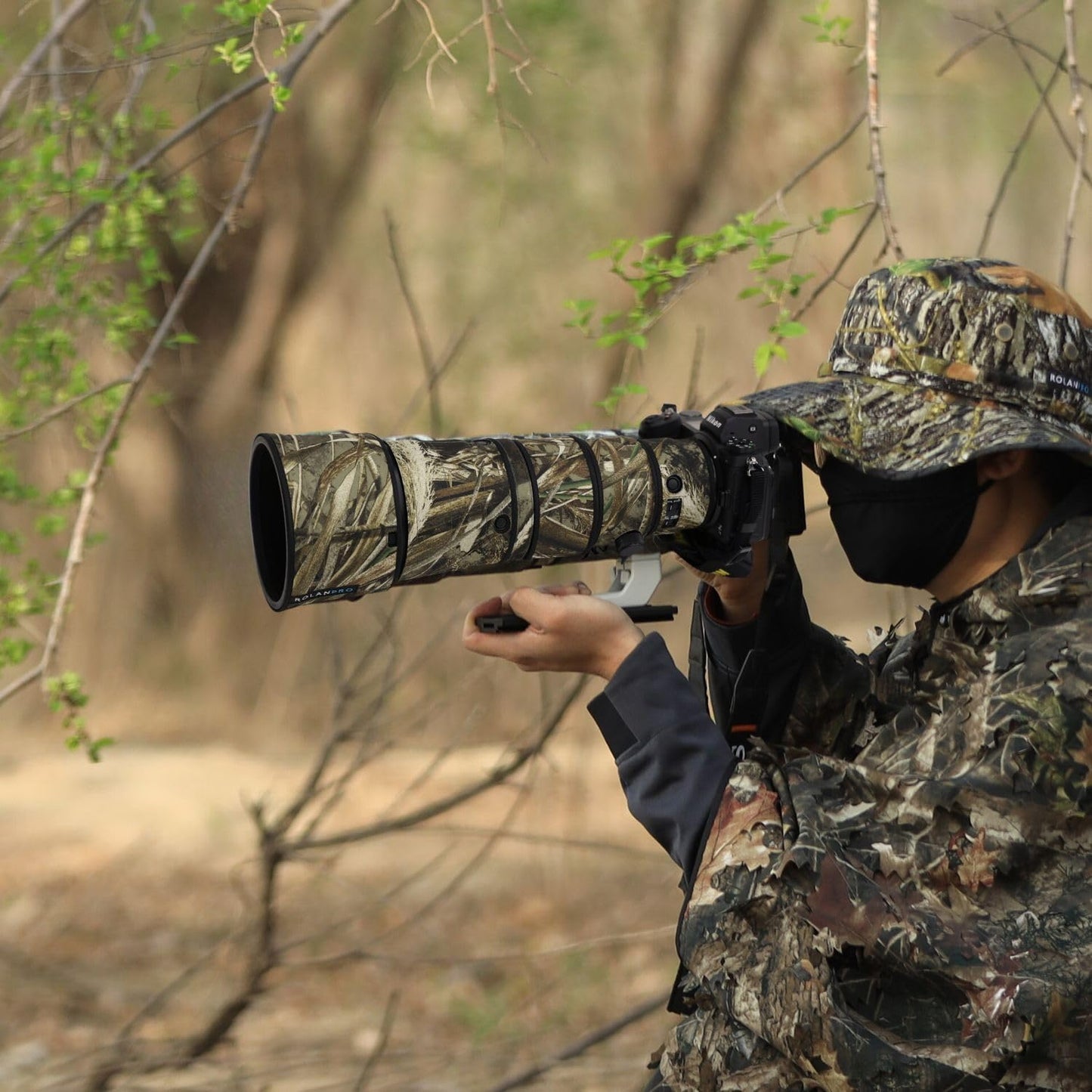 ROLANPRO Lens Cover | Fits Nikon Z 600mm F6.3 VR S | Camouflage Cover for Telephoto Lens | 3 Layer Protection and Waterproof | Color Number: 9# Dead Grass Camo (MY-583)