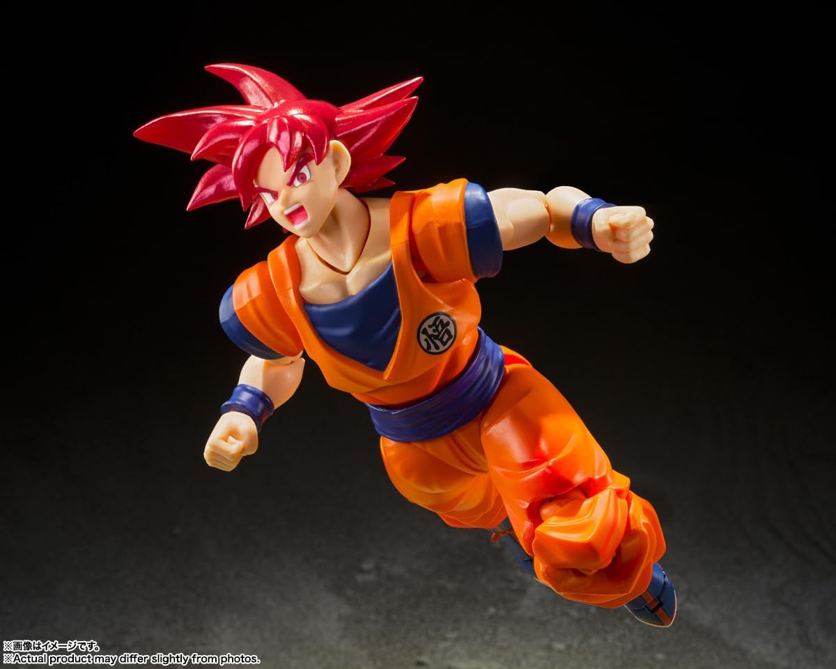 S.H. Figuarts Dragon Ball Super Super Saiyan God Son Goku - Saiyan God Brings Right Heart - Approx. 5.5 inches (140 mm), PVC & ABS Painted Action Figure