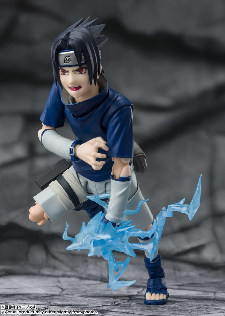 S.H. Figuarts Naruto Uchiha Sasuke Uchiha Blood Genius Ninja, Approx. 5.3 inches (135 mm), ABS & PVC Pre-painted Action Figure BAS64937