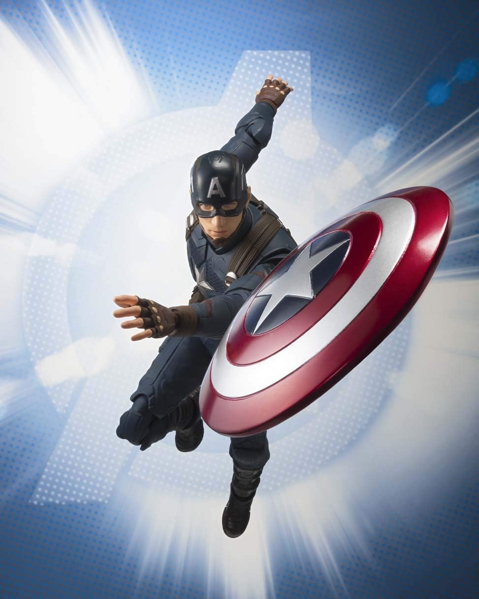 S.H. Figuarts Avengers Captain America (Avengers: Endgame), Approx. 5.9 inches (150 mm), PVC & ABS Pre-Painted Action Figure