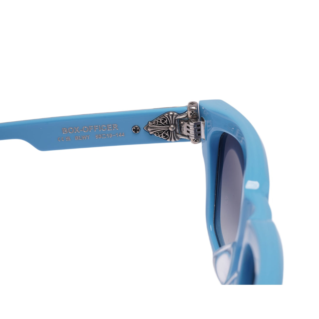 CHROME HEARTS 'BLUE/SILVER' BOX OFFICER SUNGLASSES