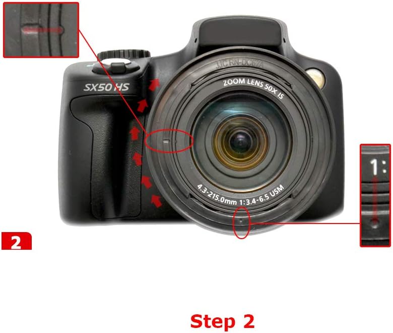 フィルターアダプター JJC レンズリングアダプター Canon PowerShot SX540 SX530 HS SX520 HS SX70 HS SX60 HS SX50 HS SX40 HS SX30 SX20 SX10 SX1 Canon FA-DC67A アダプターリングの代替品