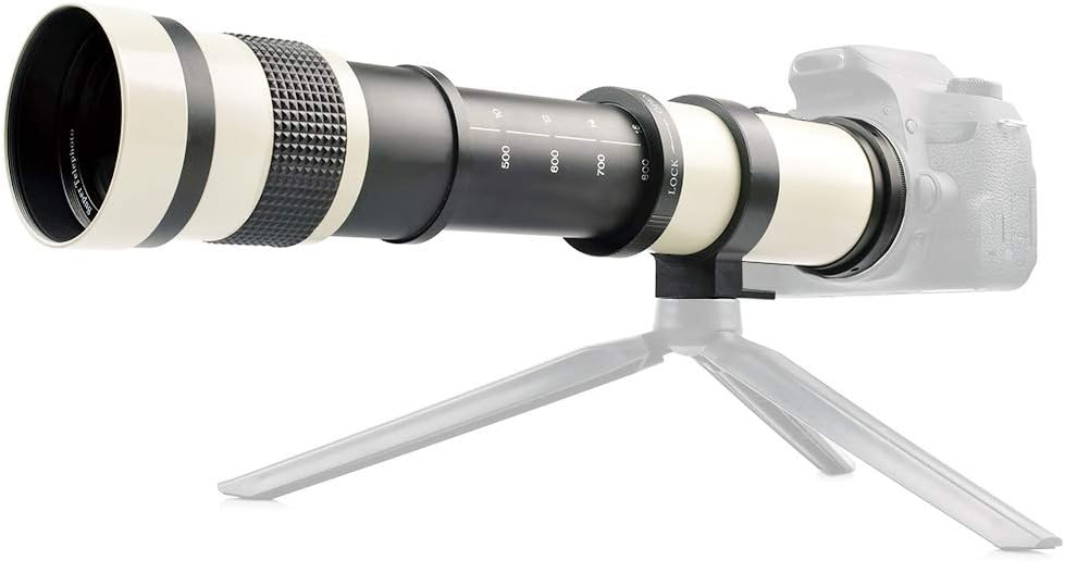 VGEBY Telephoto Lens for Canon EF-S Mount Camera 420-800mm Aperture F8.3-16 Full Manual Focus Telescope Zoom Multi-Layer MC Coating Manual Focus Lens Moon Observation Wildlife Distant Scenery