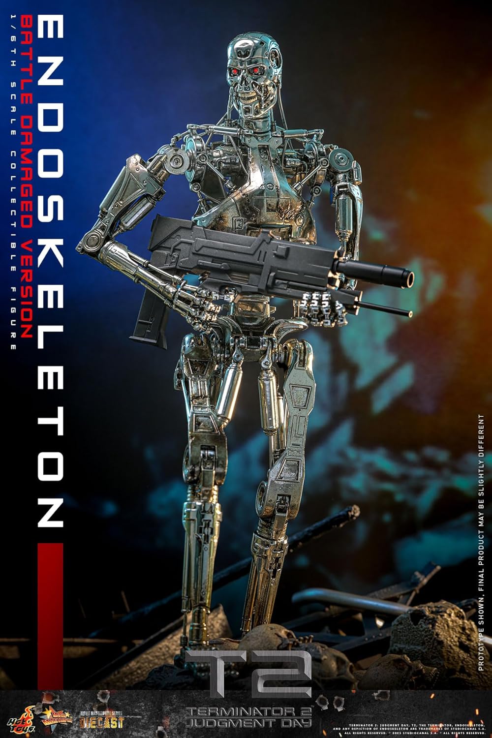 Movie Masterpiece DIECAST Terminator 2 End Skeleton (Battle Damage) 1/6 Scale Figure