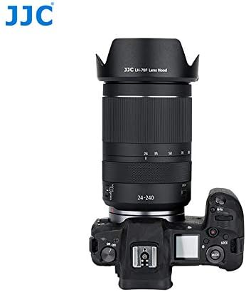 JJC Reversible Canon Lens Hood EW-78F Compatible RF 24-240mm F4-6.3 IS USM Lens for Canon Camera EOS R5 R6 RP R Ra Cleaner with Our Original Logo 2 Piece Set (Lens Hood, Cleaner)