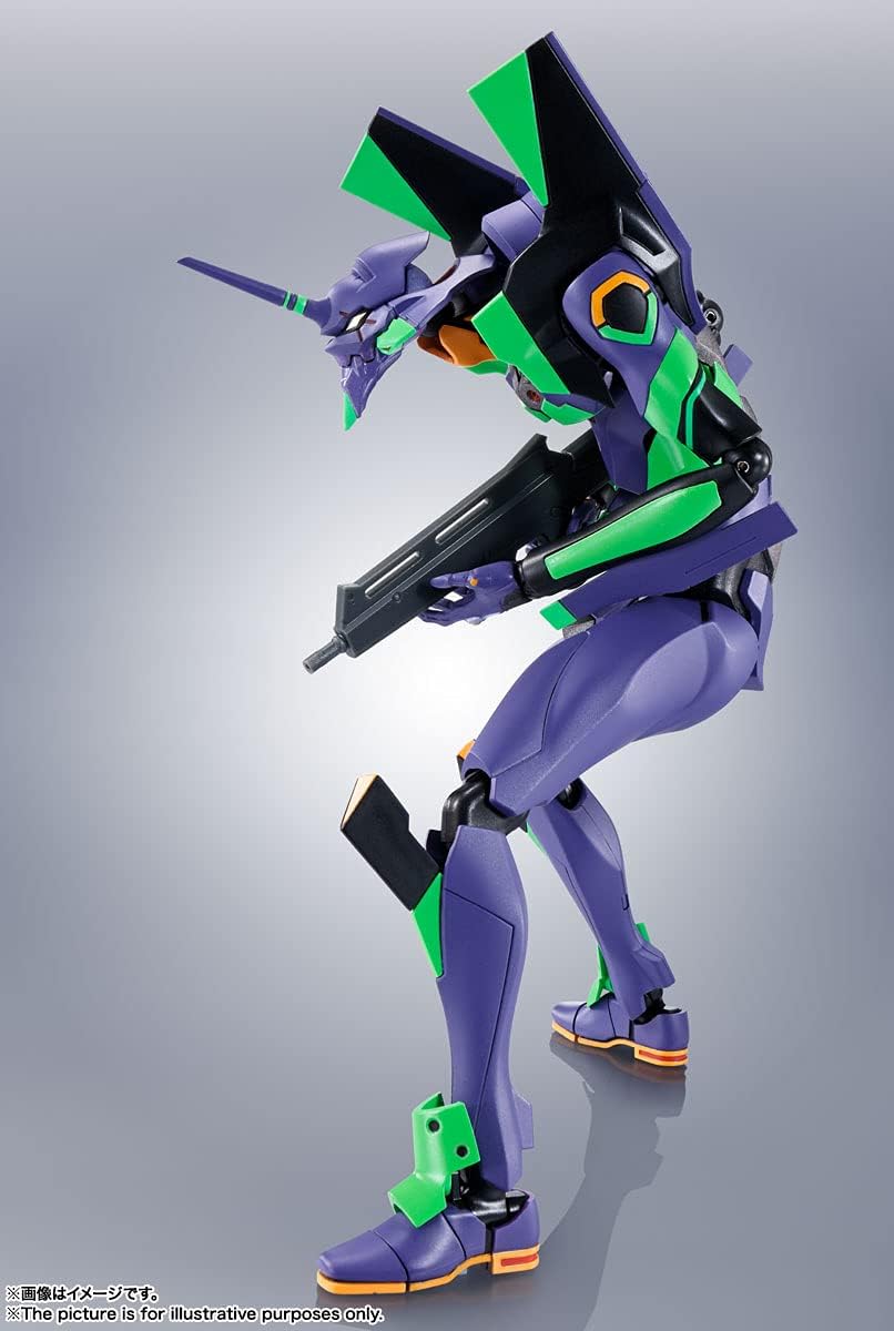 Robot Spirits BAS62117 Evangelion (Side EVA) Evangelion First Unit + Spear of Casius (Renewal Color Edition), Approx. 6.7 inches (170 mm), ABS & PVC, Pre-painted Action Figure