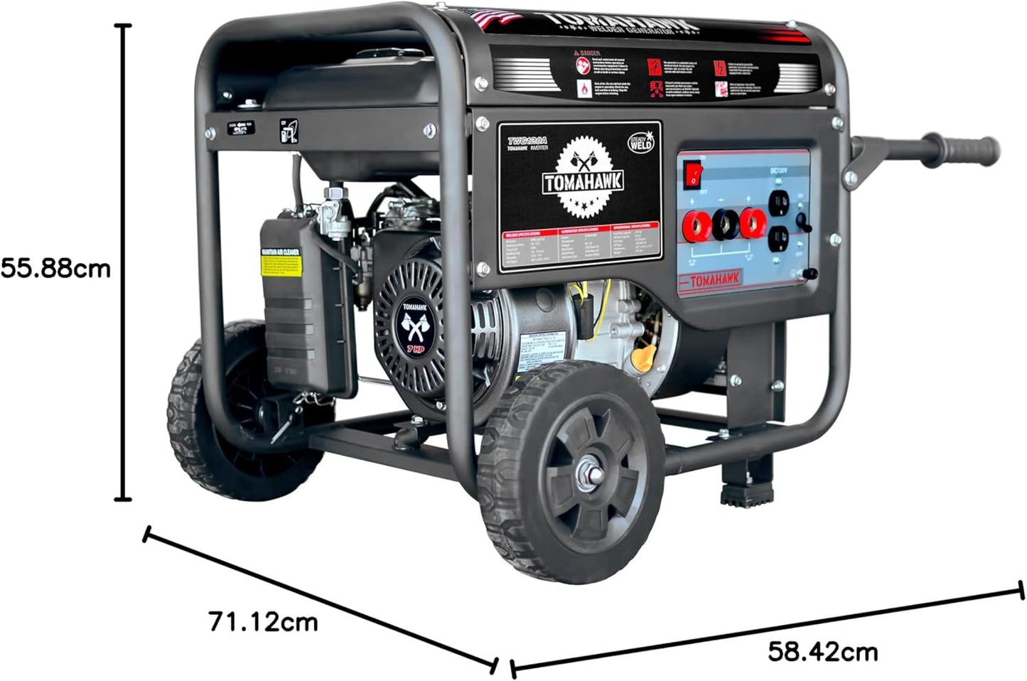 Tomahawk Power Welder Generator Rod Welder Engine Driving 120 Amp 7 HP Gasoline Portable 2,200 Watt Quiet Inverter Generator Engine