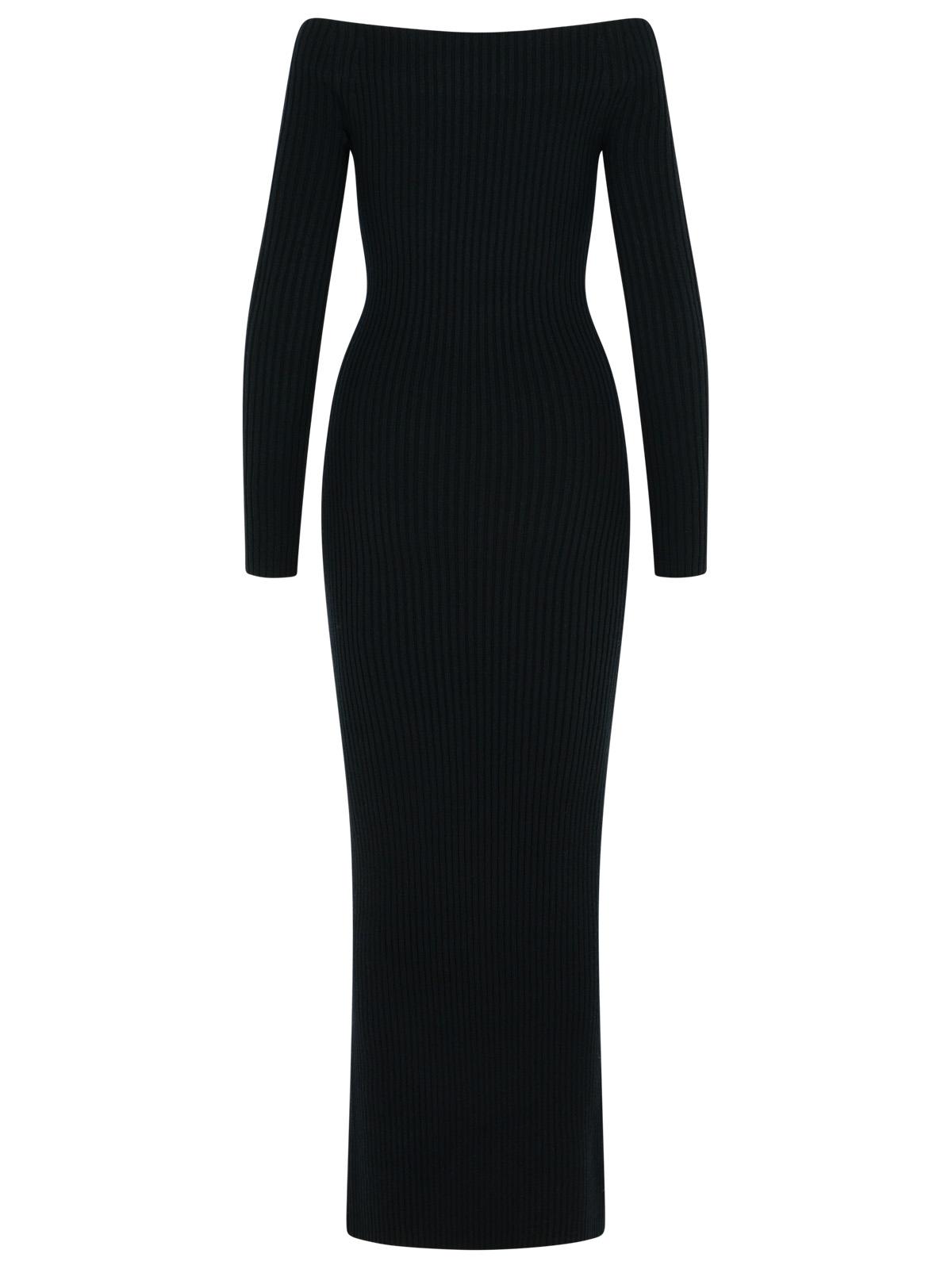 Max マックス・マラ 'アルネス1234'黒いウールとキャッシュミーアのシースドレス - Image 7