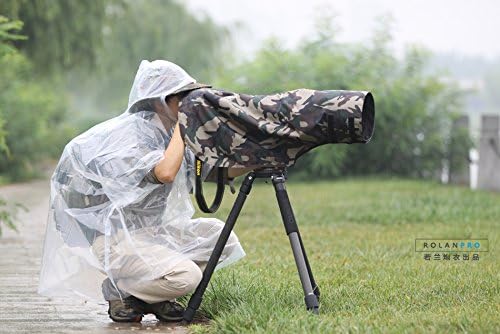 ROLANPRO X-Small Rain Cover Fits Canon RF 100-500mm F/4.5-7.1 L USM Fits Sigma 150-600mm F5-6.3 DG OS HSM Contemporary, Fits Sony FE 100-400mm f4.5-5.6 GM and More - #Army Green Waterproof