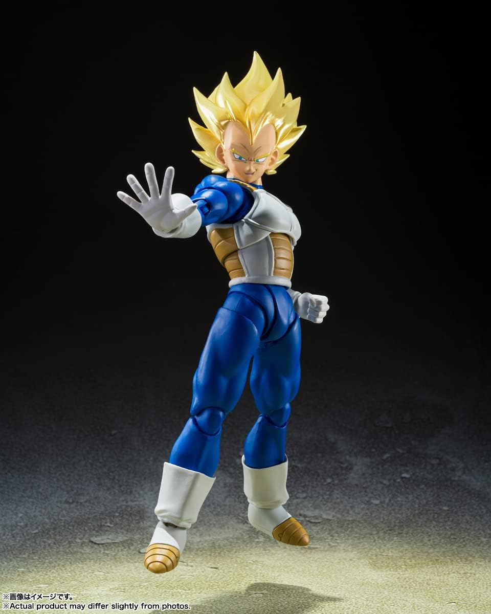 TAMASHII NATIONS S.H. Figuarts Dragon Ball Z Super Saiyan Vegeta - Awakening Super Saiyan Blood - Approx. 5.3 inches (135 mm), PVC & ABS Pre-painted Action Figure