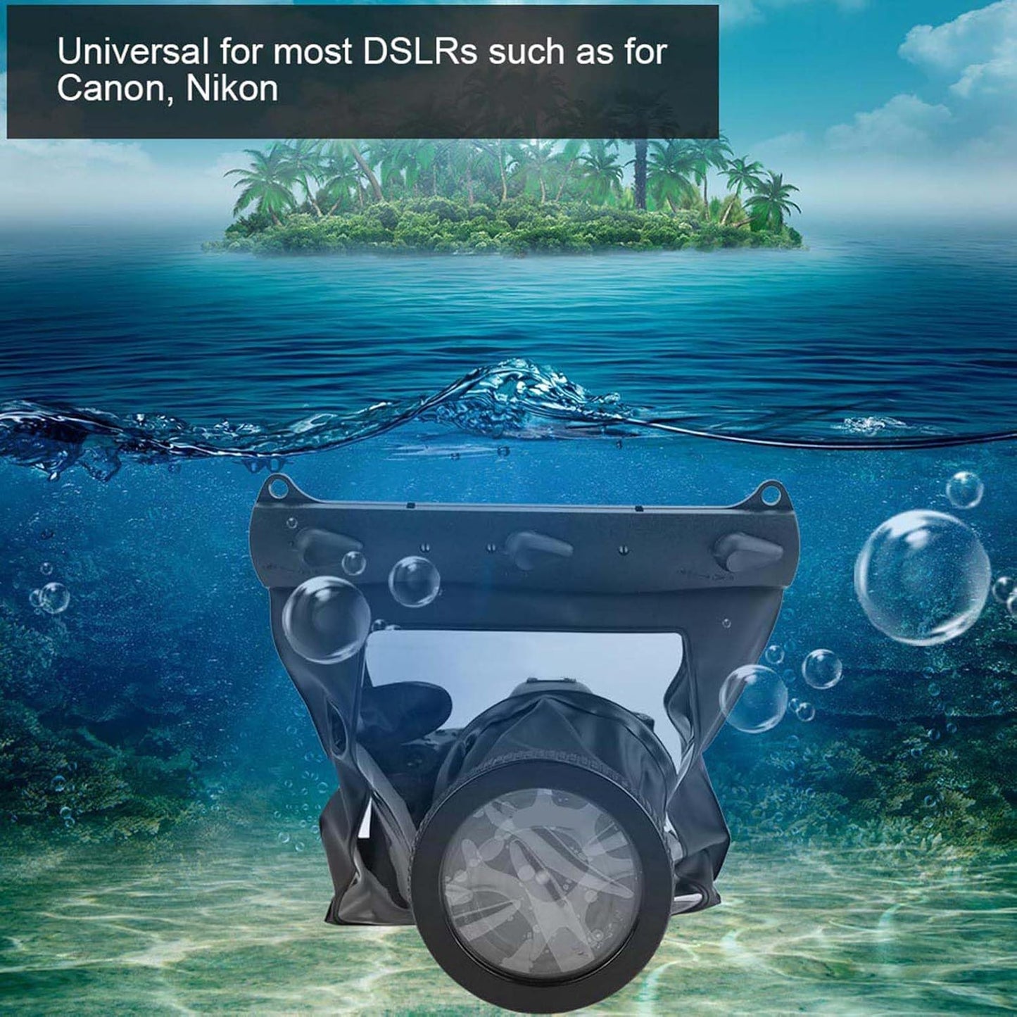 Underwater Waterproof Doving Case Bag 20M for Nikon DSLR Camera Underwater Case Oil Proof Camera Diving Bag (Black)