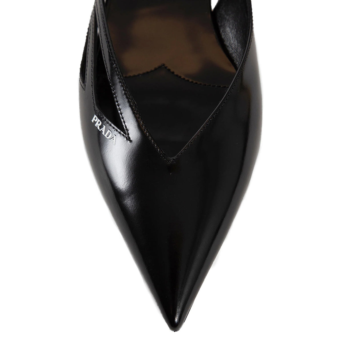 Prada プラダブラシ付きレザーカットバレリーナフラット - Image 7