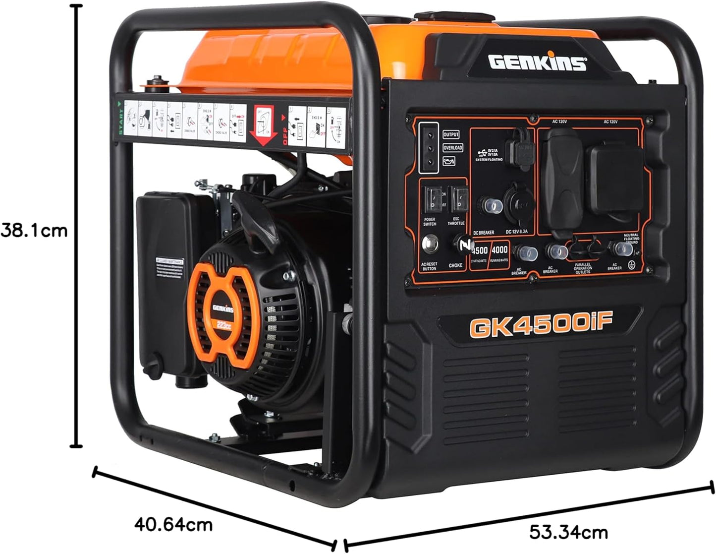 4500 Watt Open Frame Inverter Generator 30 Amp Sine Wave