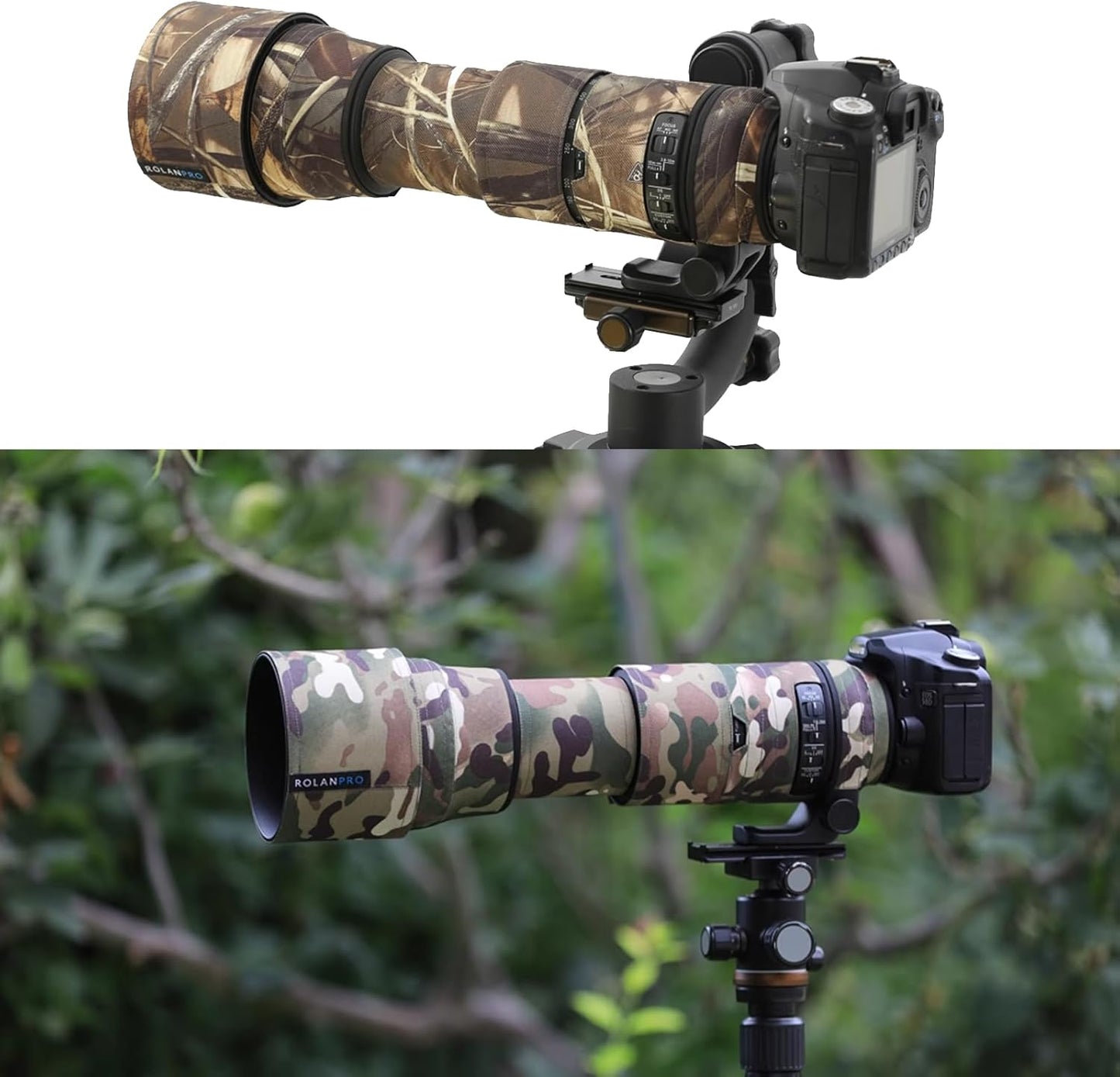 Rolanpro Lens Cover, Camouflage Coat for Telephoto Lens Compatible with SIGMA 150-600mm F5-6.3 DG OS HSM Contemporary (AF Version), Triple Layer Protection, Gray Digital Camo, Modern