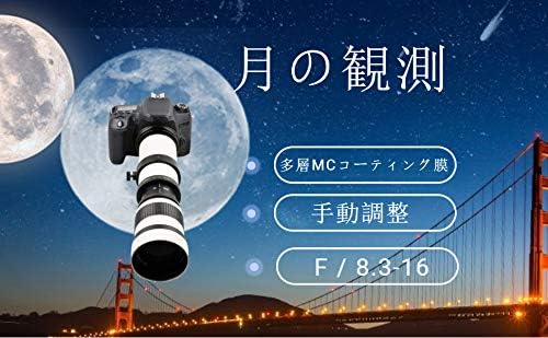 VGEBY Telephoto Lens for Canon EF-S Mount Camera 420-800mm Aperture F8.3-16 Full Manual Focus Telescope Zoom Multi-Layer MC Coating Manual Focus Lens Moon Observation Wildlife Distant Scenery