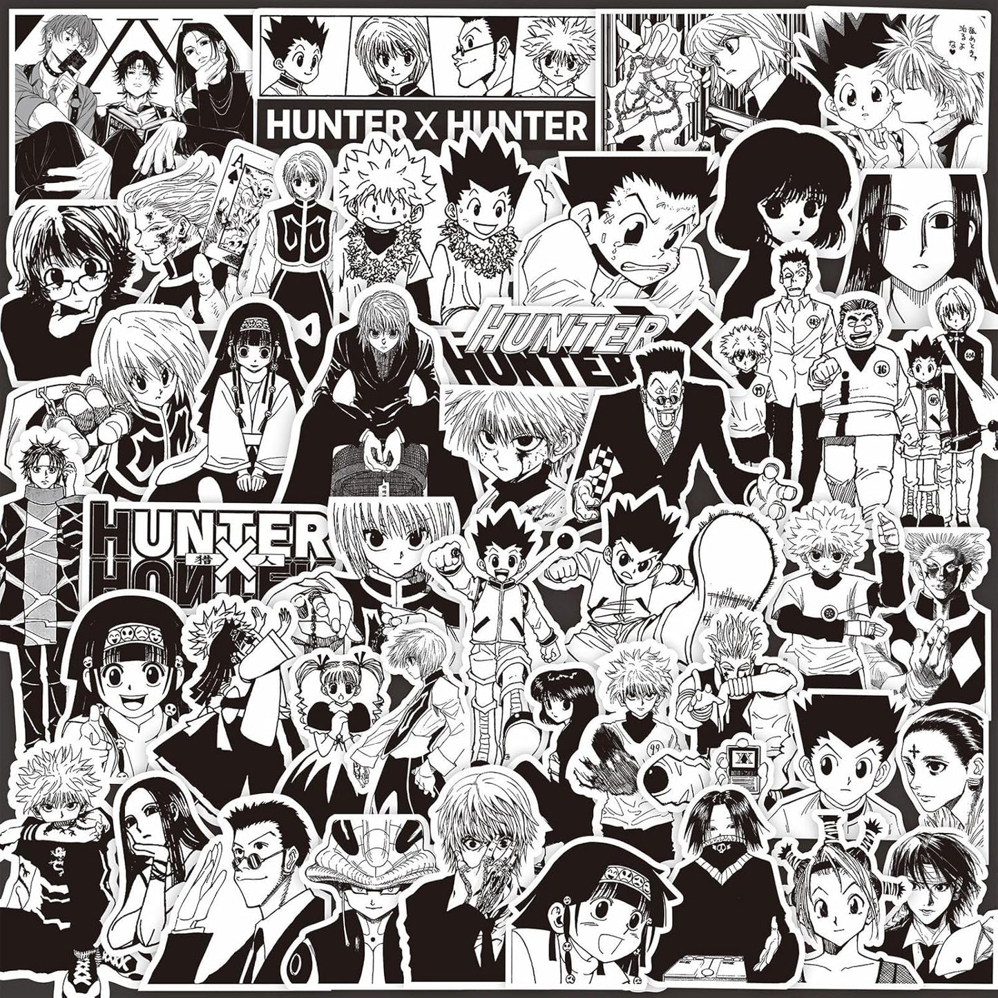 Hunter x Hunter Stickers Set of 70 Pieces, Cute Anime Waterproof Decals, Adorable and Stylish Manga DIY Stickers for Cars, Motorcycles, Bicycles, Favorite Suitcases, Motorcycles, Helmets, etc., Gift