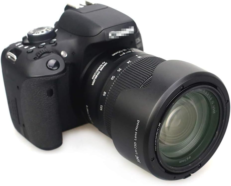 JJC EW-73D Reversible Lens Hood for Canon RF 24-105mm F4-7.1 IS STM & EF-S 18-135mm F3.5-5.6 IS USM Lens Compatible with Canon EOS R5 R6 RP R 90D 80D 77D
