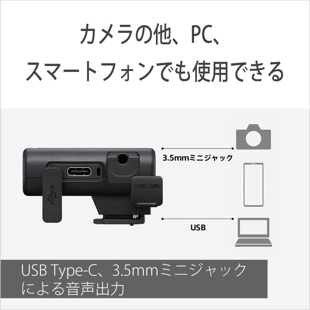 Sony ECM-S1 Camera Microphone Wireless Streaming Microphone Indoor and Outdoor Vlog Live Streaming Video Interview Audio Recording Podcast Pop Guard