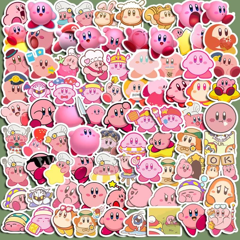 Kirby Sticker Collection Sticker Set, Anime, Cartoon Stickers, Cute, Notebook, Children's Seal, Waterproof PVC Stickers, Character Goods, Popular, Pictures, Gift, DIY Decoration, Letter, Mobile Phone