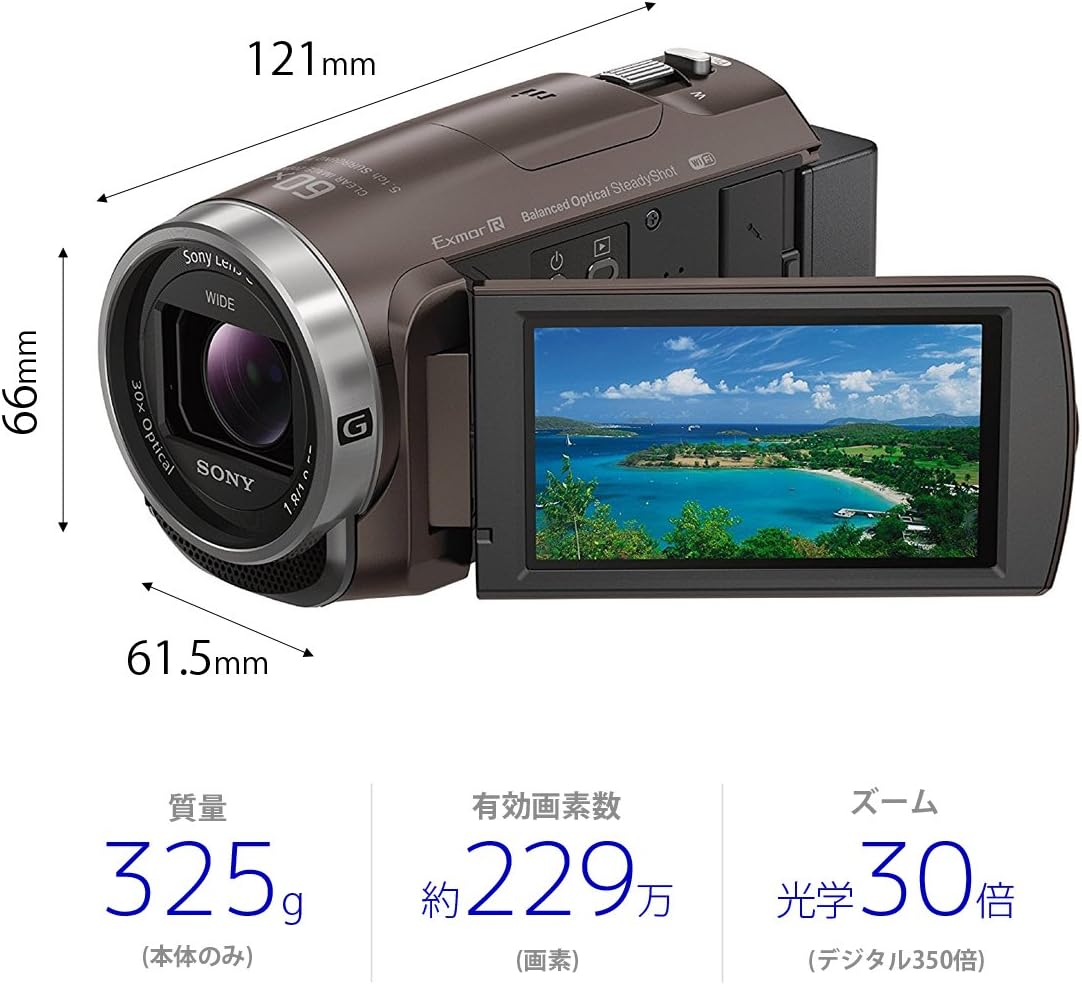 Sony HDR-PJ680 TI Handycam 30x Optical Camcorder 64GB Internal Memory Bronze Brown