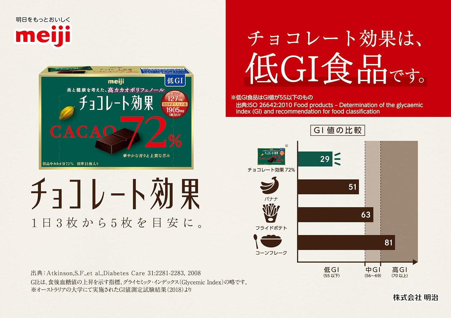 Meiji Chocolate Kouka Chocolate Bars, Cacao 72%, Large Box, 2.2 lbs (1 kg)