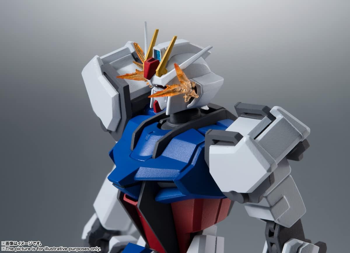 Robot Spirits Mobile Suit Gundam SEED GAT-X105 Strike Gundam Ver. A.N.I.M.E. (Resale Version), Approx. 4.9 inches (125 mm), PVC & ABS Pre-painted Action Figure