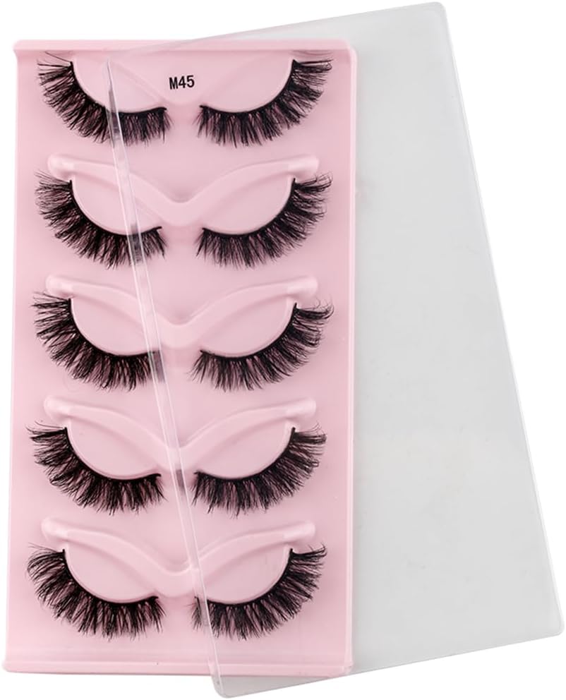 Long&Short 5ペア つけまつげ フェイクミンク まつげ 超濃密 舞台用 ロングまつげ (Long-M45)