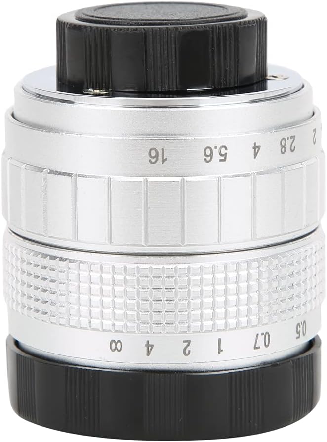 Mirrorless Camera Lens, 50mm F1.4 Manual Fixed Focus Lens Large Aperture C-Mount Lens with Adapter Ring for Olympus M4/3 for Canon Fuji Sony (Silver)