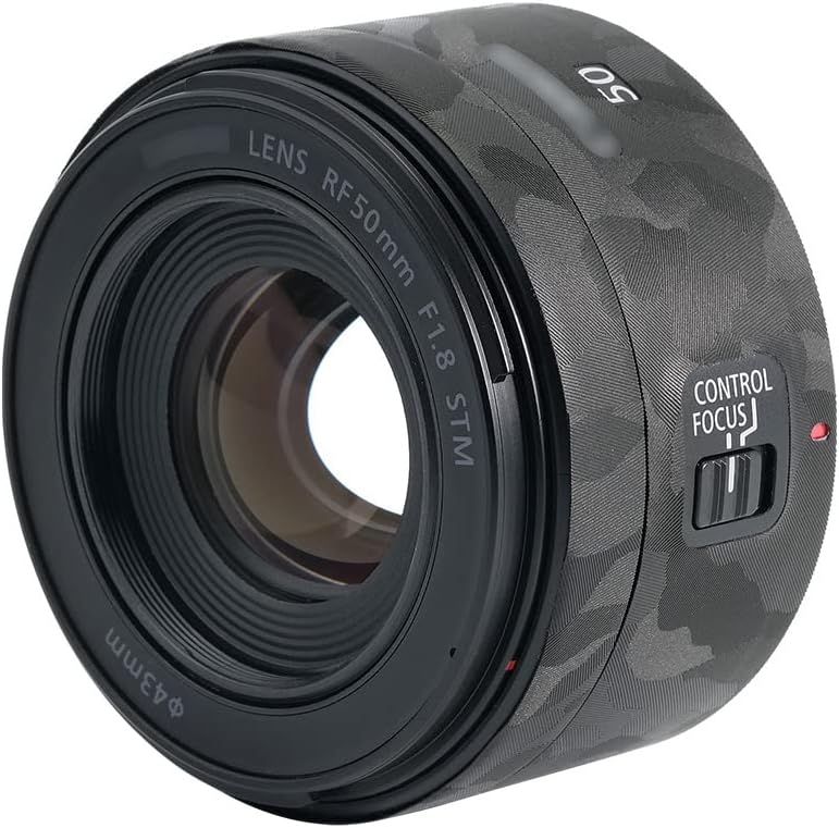 Lens Protective Leather Film for Canon RF 50mm F1.8 STM Lens 3M Material Black Camo