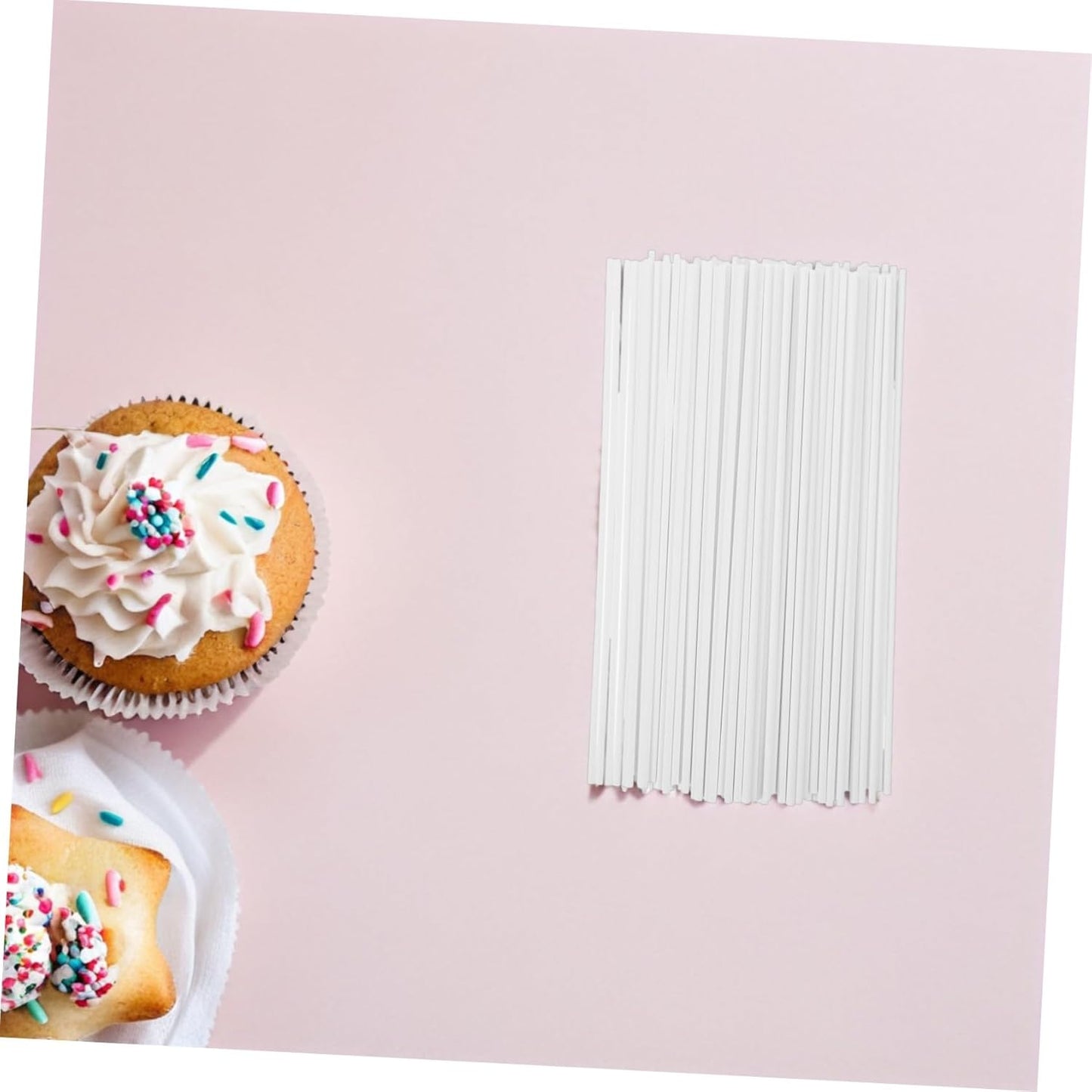 LALAFINA 1000個 食品グレード紙製棒棒糖スティック 白色綿菓子 チョコレート ケーキポップ用 で滑らかな表面 簡単後片付け パーティーお菓子