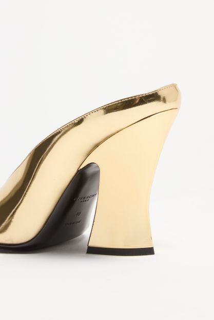 GIVENCHY Sculpted heeled mules in mirror effect leather - Image 7