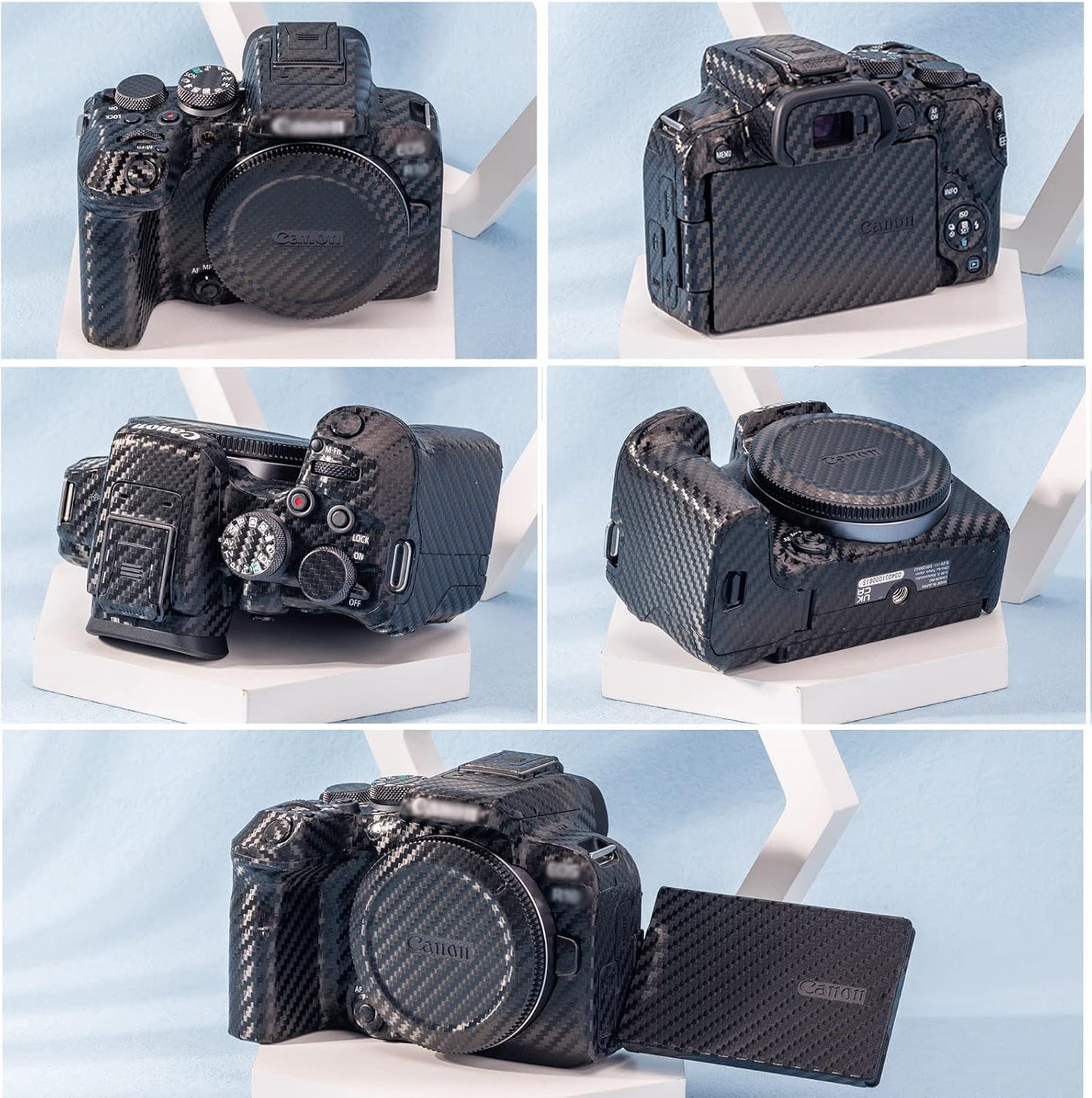 JJC Camera Protective Leather Film Camera Body Protective Film for Canon EOS R10 EOSR10 Camera 3M Material Carbon Fiber