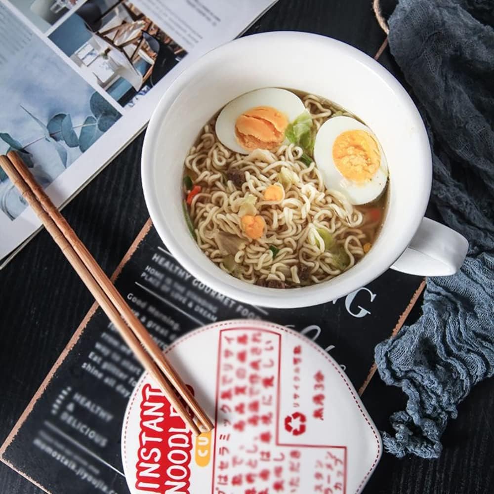 サラダボウル、ディナーボウル、ラーメンボウル、クリエイティブセラミックインスタントヌードルボウル、ラーメンボウルセット、スープ、麺、フォー、うどん、ラーメン愛好家へのギフト用の大きなラーメンボウル (Color : Red)
