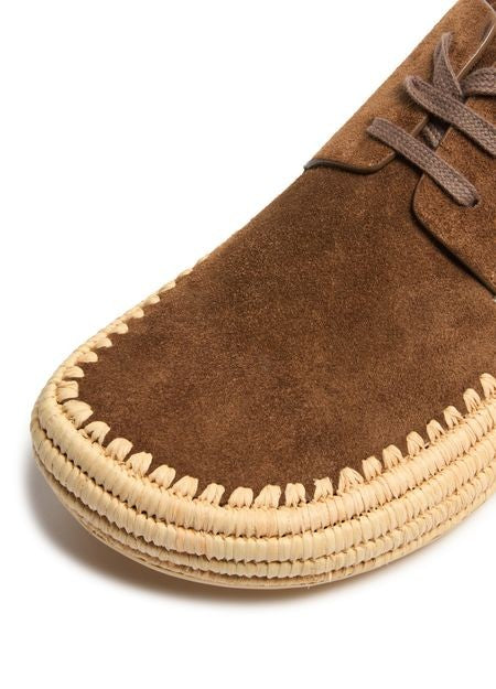LOEWE Rio lace up espadrilles in suede and raffia - Image 7